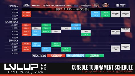 lvl up expo schedule